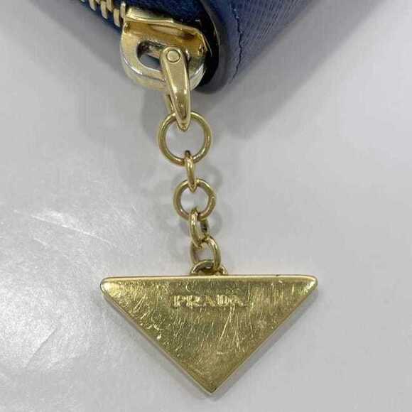 PRADA Blue Leather Saffiano Wallet - Picture 10 of 11